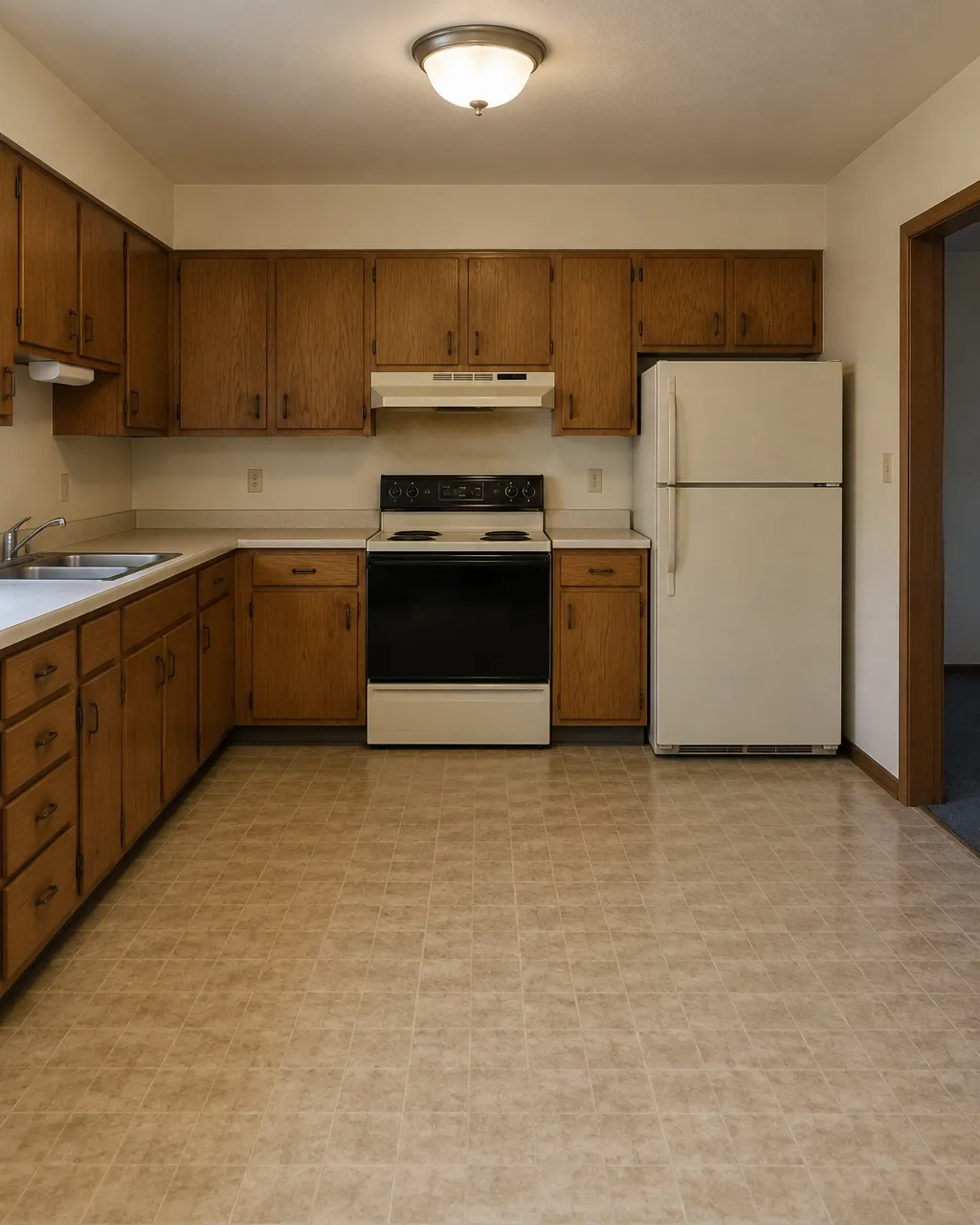 Generic dated kitchen before renovation